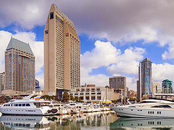 Boats in the harbor in San Diego