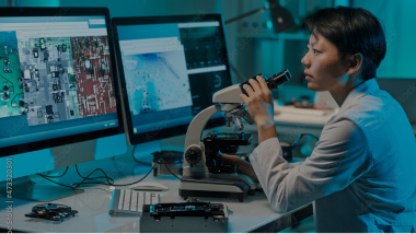 person working on a desktop computer